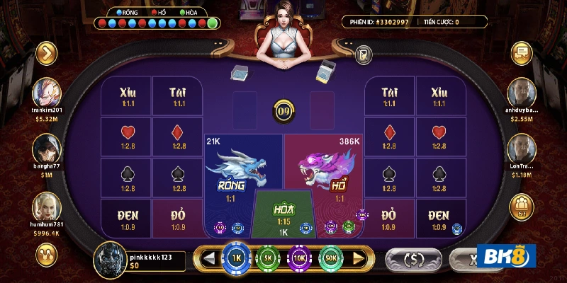 Lưu ý khi chơi game bài rồng hổ BK8